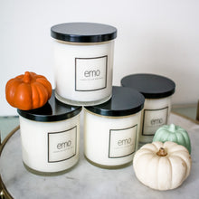 Load image into Gallery viewer, fall emo candles with mini pumpkins